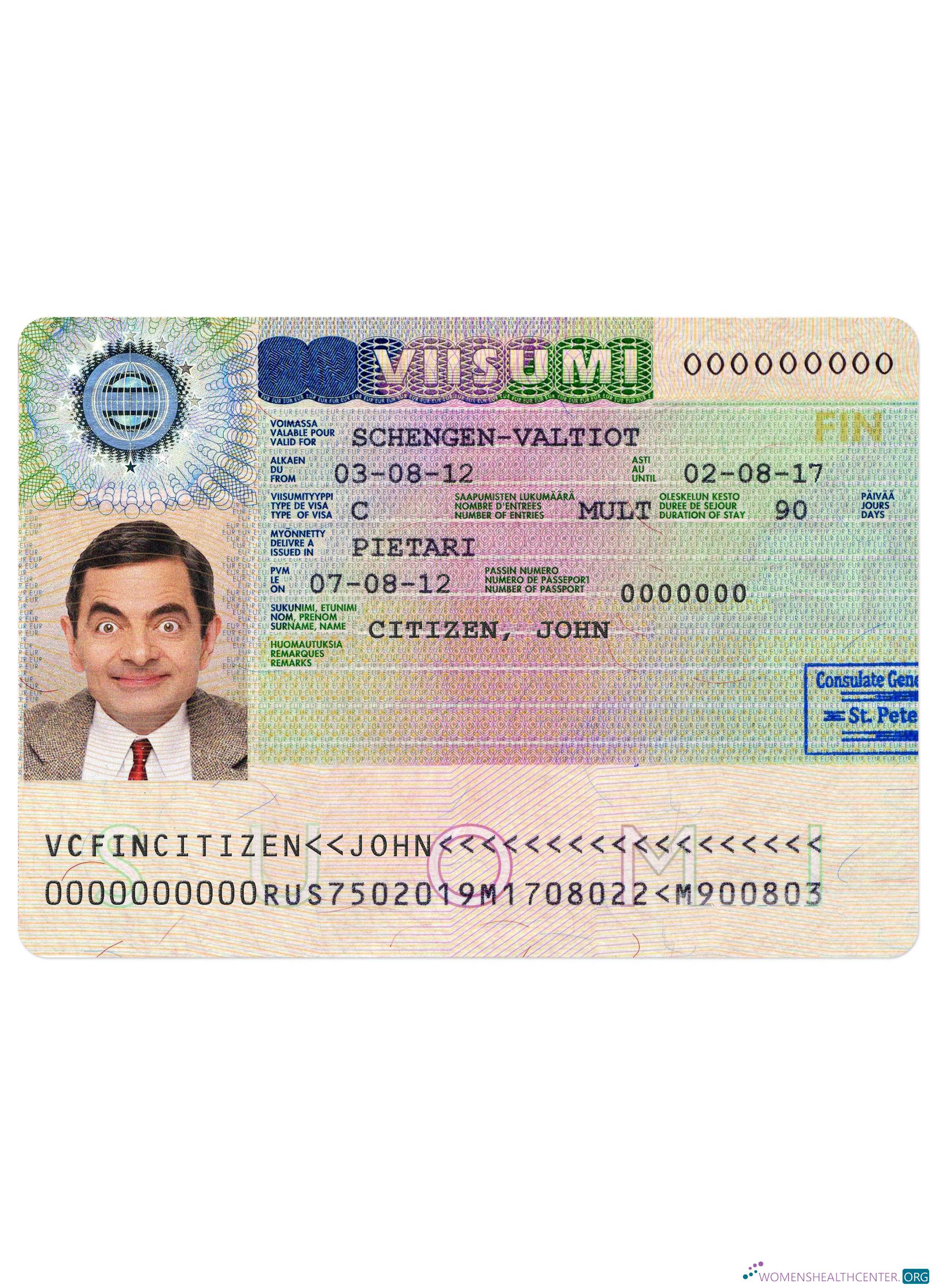 Download FINLAND schengen visa Photoshop template